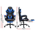 Artiss Gaming Office Chair 2 Point Massage Blue Footrest