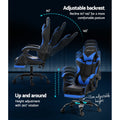 Artiss Gaming Office Chair 2 Point Massage Blue Footrest