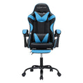 Artiss Gaming Office Chair Massage 2 Point Footrest Cyan Blue