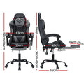 Artiss Gaming Office Chair 2 Point Massage Footrest Grey