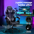 Artiss Gaming Office Chair 2 Point Massage Footrest Grey