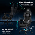 Artiss Gaming Office Chair 2 Point Massage Footrest Grey