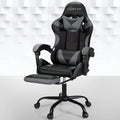 Artiss Gaming Office Chair 2 Point Massage Footrest Grey