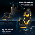 Artiss Gaming Office Chair 2 Point Massage Yellow Footrest