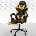 Artiss Gaming Office Chair 2 Point Massage Yellow Footrest