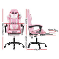 Artiss Gaming Office Chair 2 Point Massage Footrest Pink