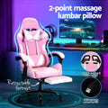Artiss Gaming Office Chair 2 Point Massage Footrest Pink