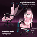 Artiss Gaming Office Chair 2 Point Massage Footrest Pink