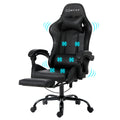 Artiss Gaming Office Chair 6 Point Massage Black Footrest