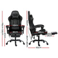 Artiss Gaming Office Chair 6 Point Massage Black Footrest