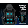 Artiss Gaming Office Chair 6 Point Massage Black Footrest