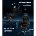 Artiss Gaming Office Chair 6 Point Massage Black Footrest