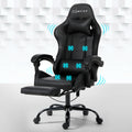 Artiss Gaming Office Chair 6 Point Massage Black Footrest