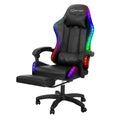 Artiss Gaming Office Chair Massage 6 Point LED Footrest Black