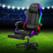 Artiss Gaming Office Chair Massage 6 Point LED Footrest Black