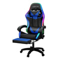 Artiss Gaming Office Chair 6 Point Massage 7 LED Footrest Blue