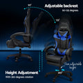 Artiss Gaming Office Chair 6 Point Massage 7 LED Footrest Blue