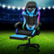 Artiss Gaming Chair 6 Point Massage LED Footrest Cyan Blue