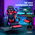 Artiss Gaming Office Chair 6 Point Massage LED Footrest Red