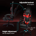 Artiss Gaming Office Chair 6 Point Massage LED Footrest Red