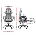 Artiss Gaming Office Chair Fabric Ergonomic with 2 Point Message Light Grey