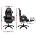 Artiss Gaming Office Chair with 8 Point Message Reline Ergonomic Black