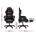 Artiss Gaming Chair 12 RGB LED Massage Footrest Black