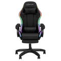 Artiss Gaming Chair 12 RGB LED Massage Footrest Black