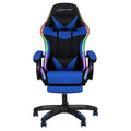Artiss Gaming Chair 12 RGB LED Massage Footrest Blue Computer