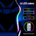 Artiss Gaming Chair 12 RGB LED Massage Footrest Blue Computer