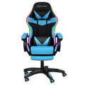 Artiss Gaming Office Chair RGB LED Massage Footrest Cyan