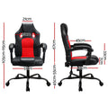 Artiss Massage Gaming Office Chair 2 Point Red PU Leather