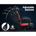 Artiss Massage Gaming Office Chair 2 Point Red PU Leather