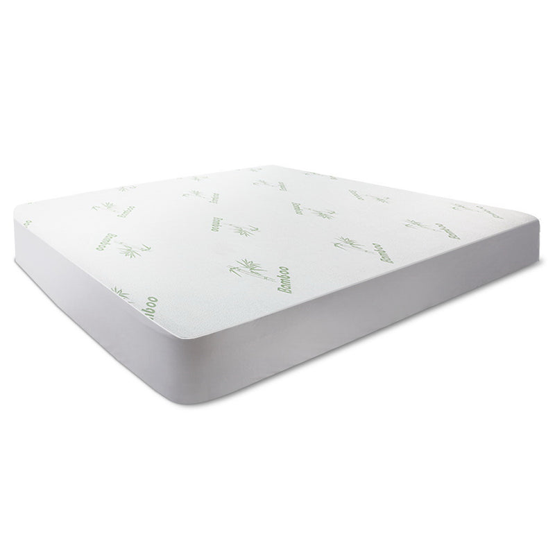 Giselle Bamboo Mattress Protector Single White Waterproof