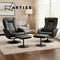 Artiss 2X Recliner Chair Ottoman Heated Massage Black