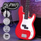 Alpha Electric Guitar Bass 47 Inch Red Beginner Wood Pickup
