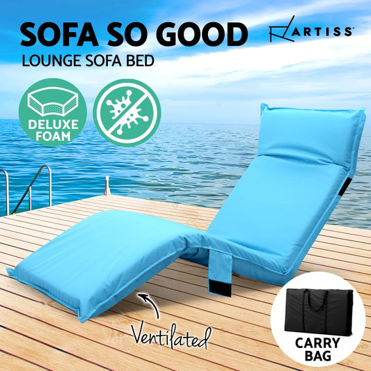 Artiss Portable Beach Chair Camping Outdoor Lounge Sofa Floor Folding Recliner