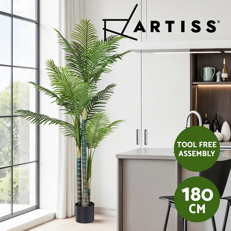 Artiss 180cm Artificial Palm Tree Faux Trees Indoor Decor Artificial Plants 1.8M