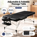 Zenses Massage Table 70cm Portable 2 Fold Aluminium Beauty Bed Black