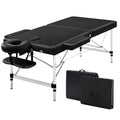 Zenses Massage Table 75cm Portable 2 Fold Aluminium Beauty Bed Black