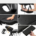 Zenses Massage Table 75cm Portable 2 Fold Aluminium Beauty Bed Black