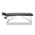 Zenses Massage Table 75cm Portable 2 Fold Aluminium Black