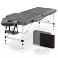 Zenses Massage Table 55cm Portable 2 Fold Aluminium Beauty Therapy Bed Grey