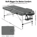 Zenses Massage Table 55cm Portable 2 Fold Aluminium Beauty Therapy Bed Grey