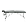 Zenses Massage Table 55cm Portable 2 Fold Aluminium Beauty Therapy Bed Grey