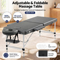 Zenses Massage Table 55cm Portable 2 Fold Aluminium Beauty Therapy Bed Grey