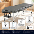 Zenses Massage Table 55cm Portable 2 Fold Aluminium Beauty Therapy Bed Grey