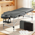 Zenses Massage Table 55cm Portable 2 Fold Aluminium Beauty Therapy Bed Grey