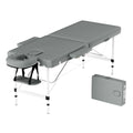 Zenses Massage Table 55cm 2 Fold Portable Aluminium Grey