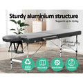 Zenses Massage Table 55cm 2 Fold Portable Aluminium Grey